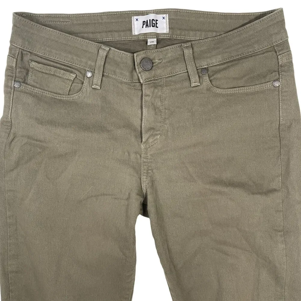 Paige Verdugo Ankle Jeans Sahara Green Size 28